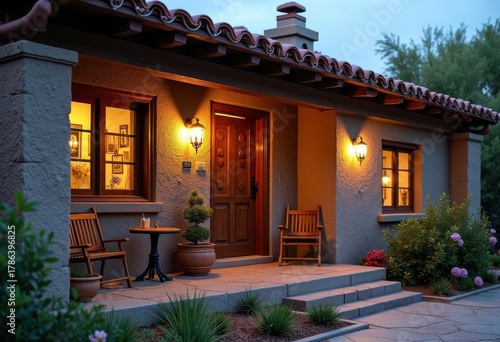 Unique Mission Style Residence Featuring Clay Tile Roof and Vintage Elements