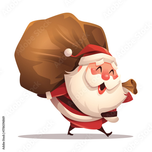 Santa Carrying Large Sack of Gifts
