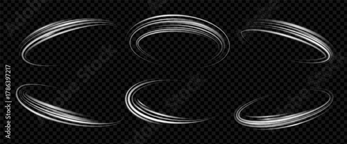 Light effect with spin and wind for glow or swirl. White line with ring and sparkle and effect. Light with spin and glitter for dust or gold, shiny with movement and dynamic for png or twirl.