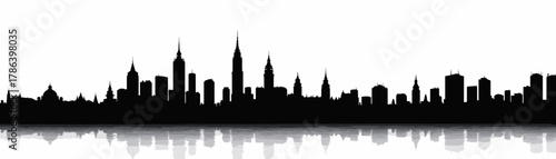 Moscow city skyline silhouette on white background