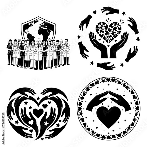 Face Mask Types N95 Surgical Cloth Vector Bundle