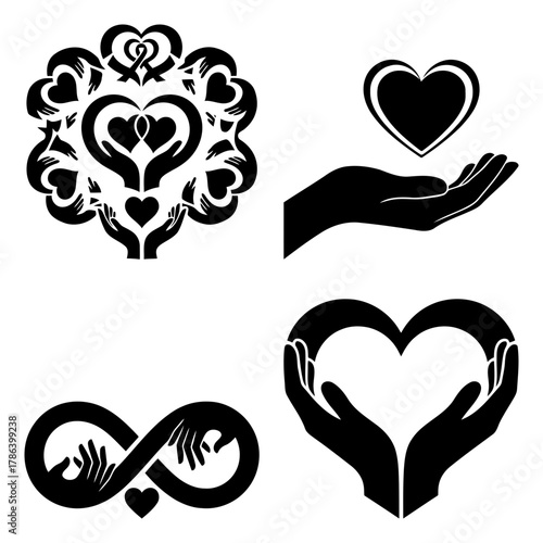 Shield Cross Heartcare Health Insurance Vector Pack