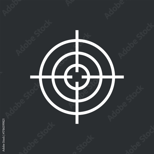 Target crosshair vector design focusing on achieving goals and aiming accurately with minimal elements at 120 characters