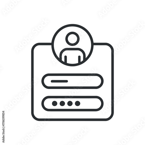 Login window design with username and password fields vector design for account access at 120 characters