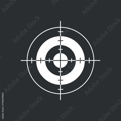 Focus white target vector design emphasizing achievement and precision for graphical use at 120 characters
