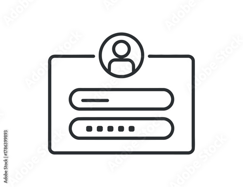 Login form vector illustration with username and password information details in clean composition in isolated high quality design