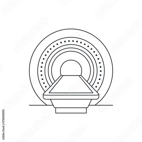 Mri scanner vector icon magnetic resonance imaging tomography device radiology clinic diagnostic medical equipment thin line illustration design