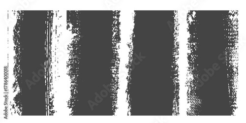 Abstract distressed texture vertical frames, rough grunge overlay elements