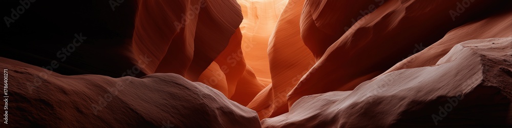 Obraz premium Sunlight illuminates majestic antelope canyon rock formations