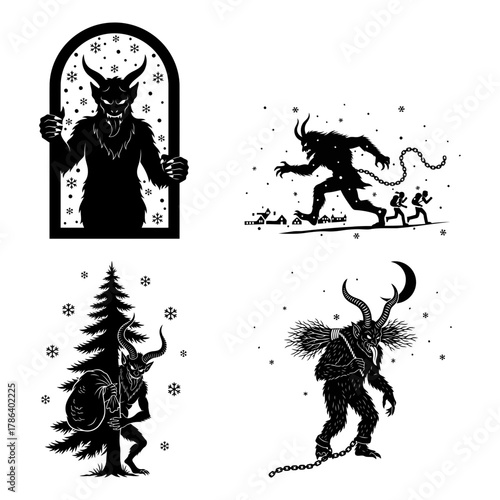 Krampus Nocturnal Shadows Moonlit Silhouette Collection