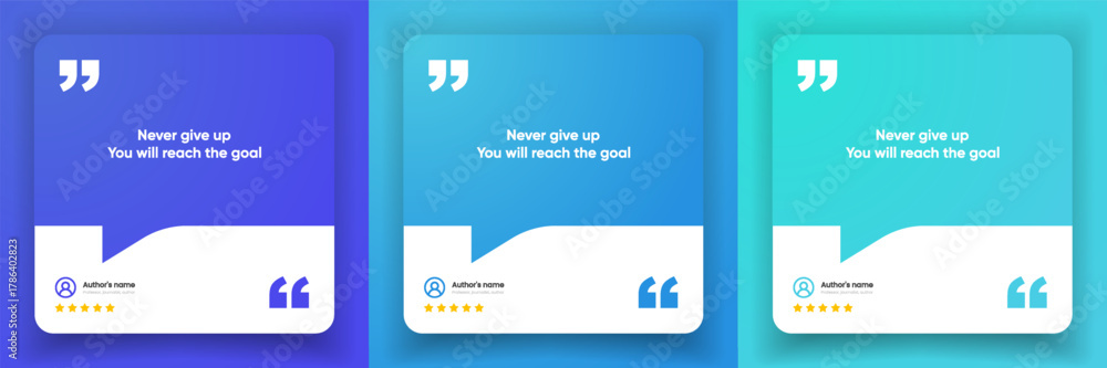 Fototapeta premium 3D bubble testimonial banner, quote, infographic. Social media post template designs for quotes. Empty speech bubbles, quote bubbles and text box. Vector Illustration EPS10.