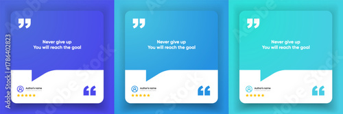 3D bubble testimonial banner, quote, infographic. Social media post template designs for quotes. Empty speech bubbles, quote bubbles and text box. Vector Illustration EPS10.