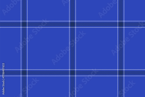 Classic blue tartan pattern with clean white lines, evoking tradition, fashion, and digital design applications. Versatile backdrop for textiles or branding.