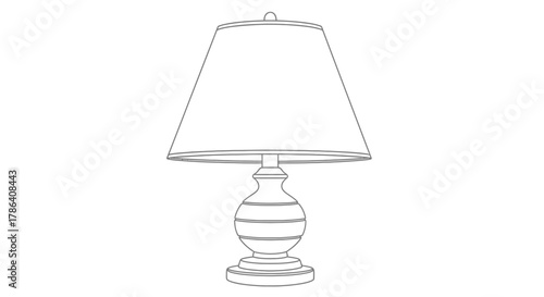 Classic Table Lamp with Shade Outline Icon
