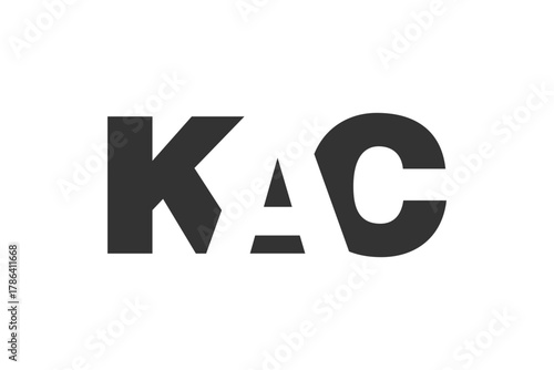 KAC logo design. Initial letter K A C bold font style for tech startups, consulting, corporate branding. Creative company name, headlines typography identity, trendy logotype.