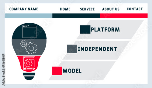 PIM - Platform Independent Model acronym. business concept background. vector illustration concept with keywords and icons. lettering illustration with icons for web banner, flyer, landing