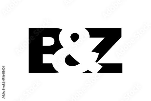 BZ logo design in bold style. Black white identity symbol. Modern typography emblem. Corporate branding icon.