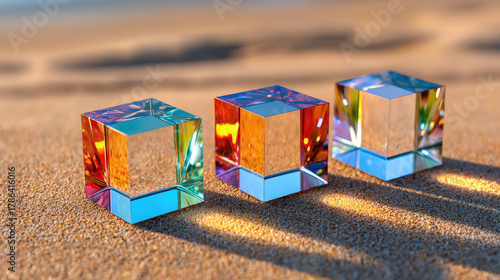 Three semi-transparent acry...