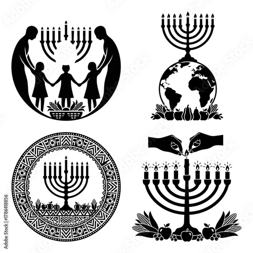 Kwanzaa Nguzo Saba Badge Emblem Symbol Vector Bundle