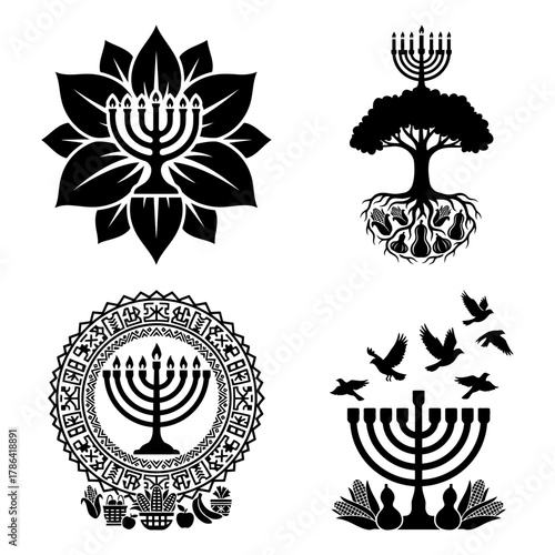 Kwanzaa Harvest Basket Fruits Vegetables Outline Pack