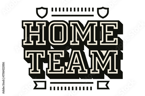 Bold Block Lettering. Home Team ? Bold Block Lettering; ultra-thick geometric letters with compact slab serifs and heavy outer stroke; stacked block