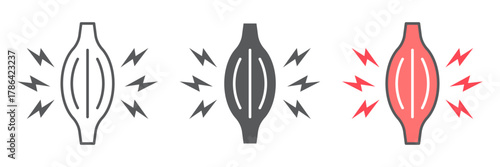 Muscle pain icon, body and sick, muscle ache sign, vector graphics, a linear pattern on a white background. editable stroke
