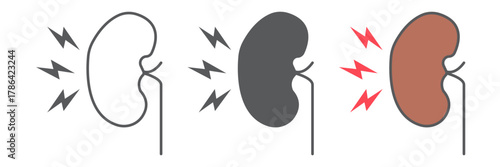 Kidney pain icon, body and sick, renal ache sign, vector graphics, a linear pattern on a white background. editable stroke