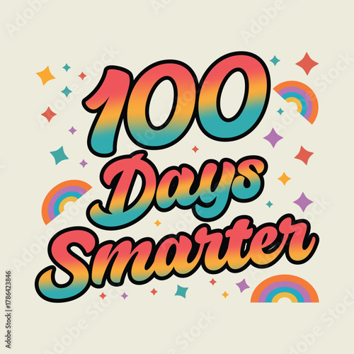 Happy 100 days of school celebration design