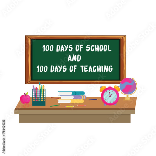 Happy 100 days of school celebration design