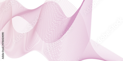 Dynamic minimal smoke sound line. Energy abstract smooth colorful gradient frequency isolated element creative blend. Science tech swirls with thin twisted connected vibration simple grid.