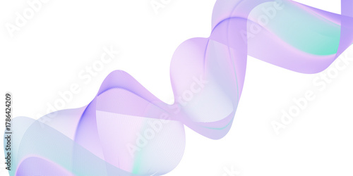 Dynamic minimal smoke sound line. Energy abstract smooth colorful gradient frequency isolated element creative blend. Science tech swirls with thin twisted connected vibration simple grid.