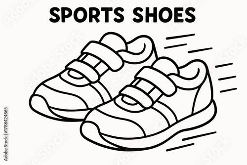 Cartoon Sneakers Coloring Page. Sports shoes children?s coloring book illustration, outlined drawing, cartoon