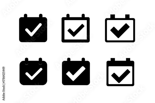 Logo Variation Grid. Post mockups for client approval. Set Logo of Post mockups for client approval: Calendar scheduler with post. Icon set. harmonious logo