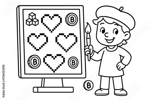 Crypto Coloring Fun. Online fitness community. Colorful isometric vector icons set of Online fitness community: chat bubbles, video conference group, like