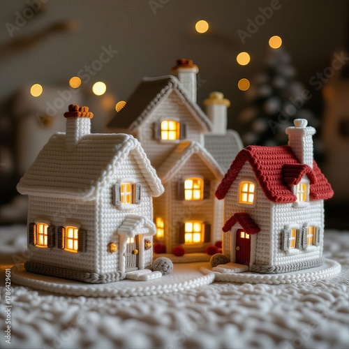 Cozy Winter Village Scene