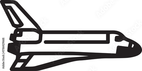 Sleek spacecraft silhouette ready for exploration in the vastness of space