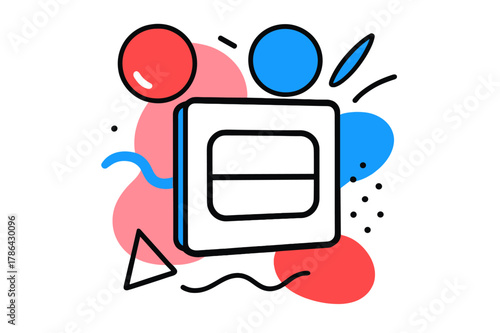 Minimalist Flush Button. Toilet Flush Button. Minimalist toilet flush button with floating abstract geometric shapes and soft highlights, sleek and