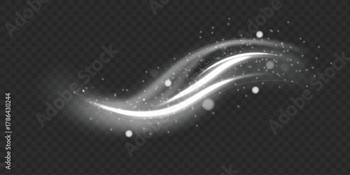Texture of cold winter wind. Light effect for advertising, holidays, cards, gifts. light wind.Christmas decoration.