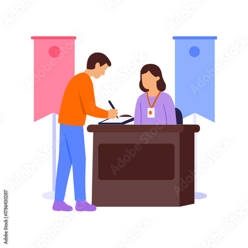 Counter Service, assisting clients at physical service counter