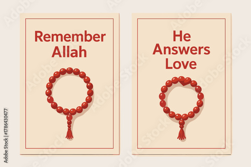 Remembrance and Love Banners. Remembrance & Love. Two vertical A6 banners with safe margins, centered composition, no elements touching edges, modern, red and