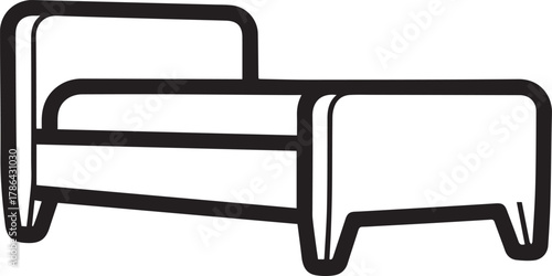 Minimalist black bed frame with clean lines, representing simple comfort and modern design.