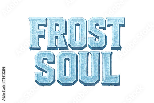 Frosty Bold Lettering. Frost Soul ? Bold Block Lettering: solid uppercase with thick outline and inner bevel;