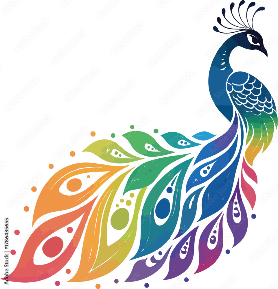 Obraz premium Elegant Peacock Logo Design – Luxury Bird Symbol, Royal Feather Icon, Modern Golden and Blue Vector Emblem for Branding and Fashion
