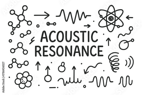 Acoustic Resonance Illustration. Acoustic Resonance. Hand-drawn doodle illustration of Acoustic Resonance.