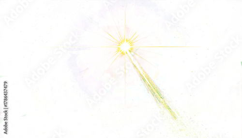 Representación intensa de una estrella fugaz o un cuerpo celeste extremadamente brillante, en alusión a la Estrella de Belén. PNG