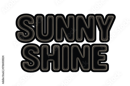 Sunny Bold Letters. Sunny Shine ? Bold Block Lettering: thick uppercase letters with rounded edges and firm