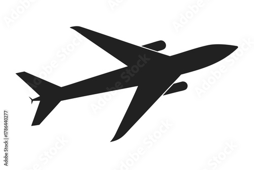 The jet airplane takes flight with its wings gracefully angled, set against transparent background