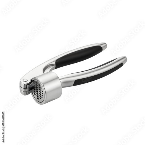 Professional Stainless Steel Garlic Press with Ergonomic Handles - Effortless Mincing for Kitchen Use