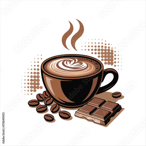 Coffee cup icon. Set of vector cups with coffee. Coffee cup logo.