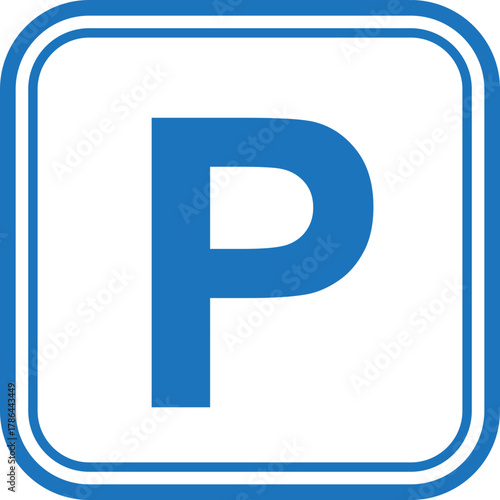 Parking and traffic sign board icon. Map parking pointer symbol isolated on transparent background. Vector illustration EPS 10